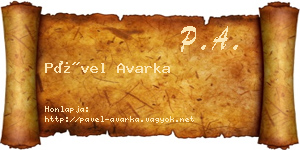 Pável Avarka névjegykártya